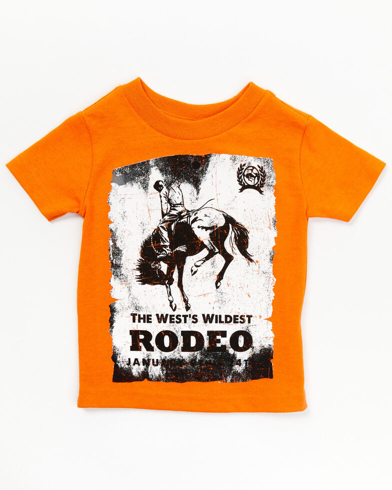 Cinch Infant-Boys' Wildest Rodeo Graphic T-Shirt , Orange, hi-res