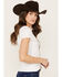 Image #2 - RANK 45® Women's Cloud Cowboy Short Sleeve Graphic Tee, White, hi-res