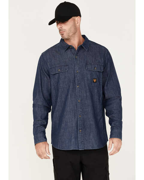 Image #1 - Hawx Men's Denim Work Shirt - Big & Tall, Indigo, hi-res