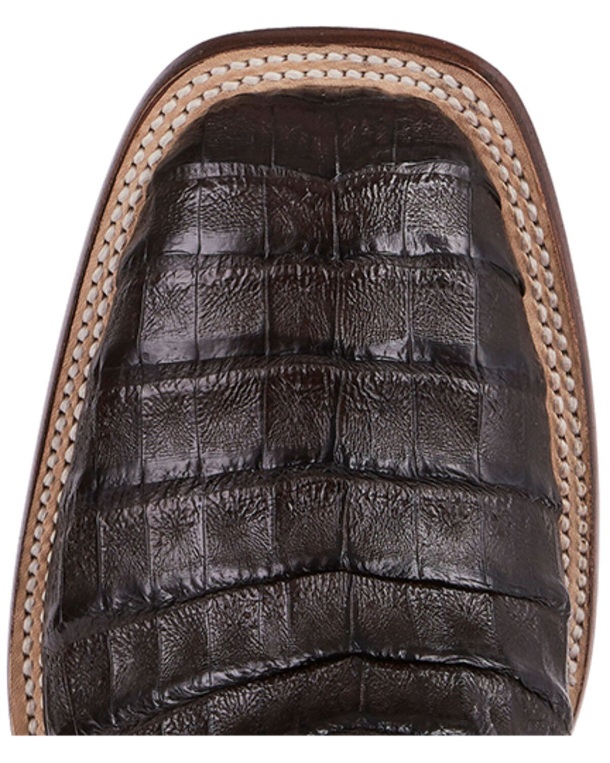 Image #5 - Lucchese Men's Wyatt Exotic Caiman Western Boots - Broad Square Toe, Chocolate, hi-res