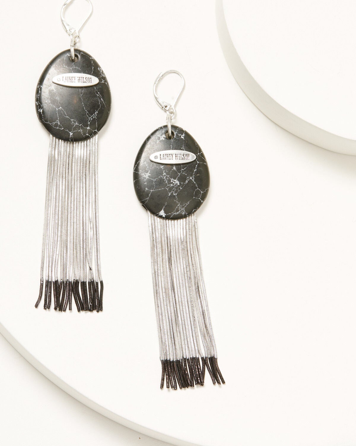 Image #1 - Lainey Wilson Women's Linear Chain Fringe Earrings, Gold, hi-res