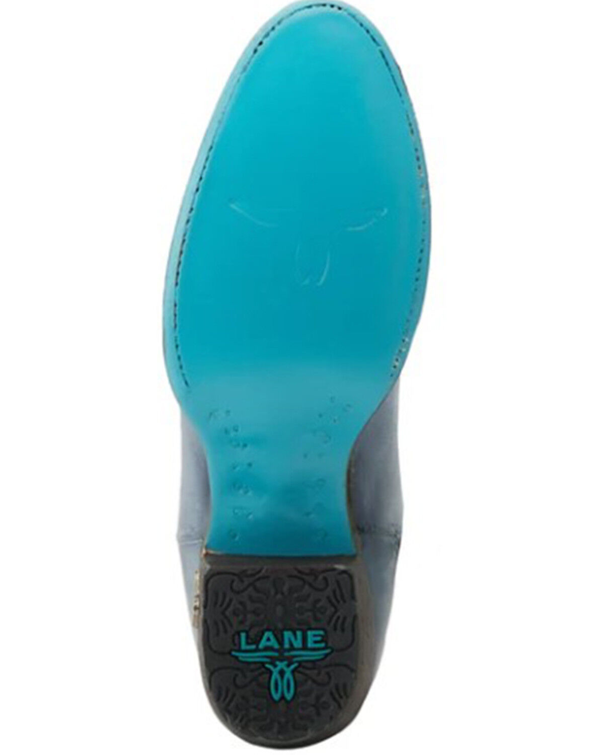 Image #7 - Lane Women's Plain Jane Western Booties - Round Toe, Blue, hi-res