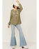 Image #4 - Miss Me Women's Olive Embroidered Southwestern Tassel Top, Olive, hi-res