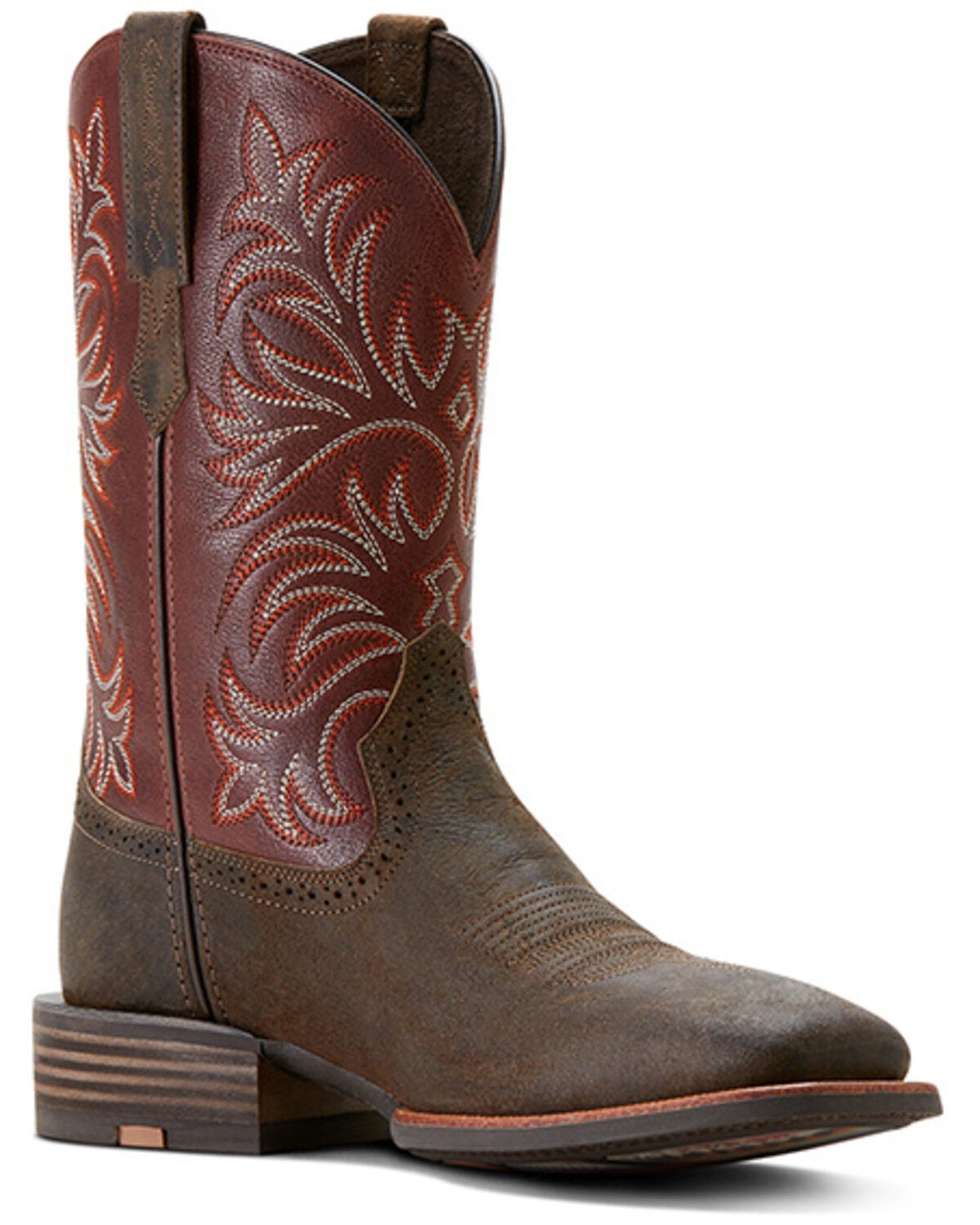 Ariat Men's Oakwood Western Boots - Broad Square Toe, Grey, hi-res