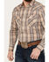 Image #3 - Ely Walker Men's Plaid Print Long Sleeve Pearl Snap Western Shirt, Beige/khaki, hi-res