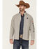 Justin Men's Solid Stillwater Logo Sleeve Zip-Front Fleece Jacket , Charcoal, hi-res