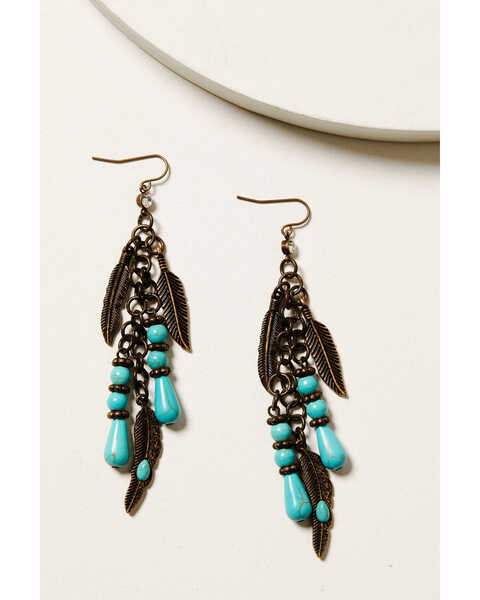 Image #1 - Shyanne Women's Mystic Skies Feather Charm Earrings, Rust Copper, hi-res