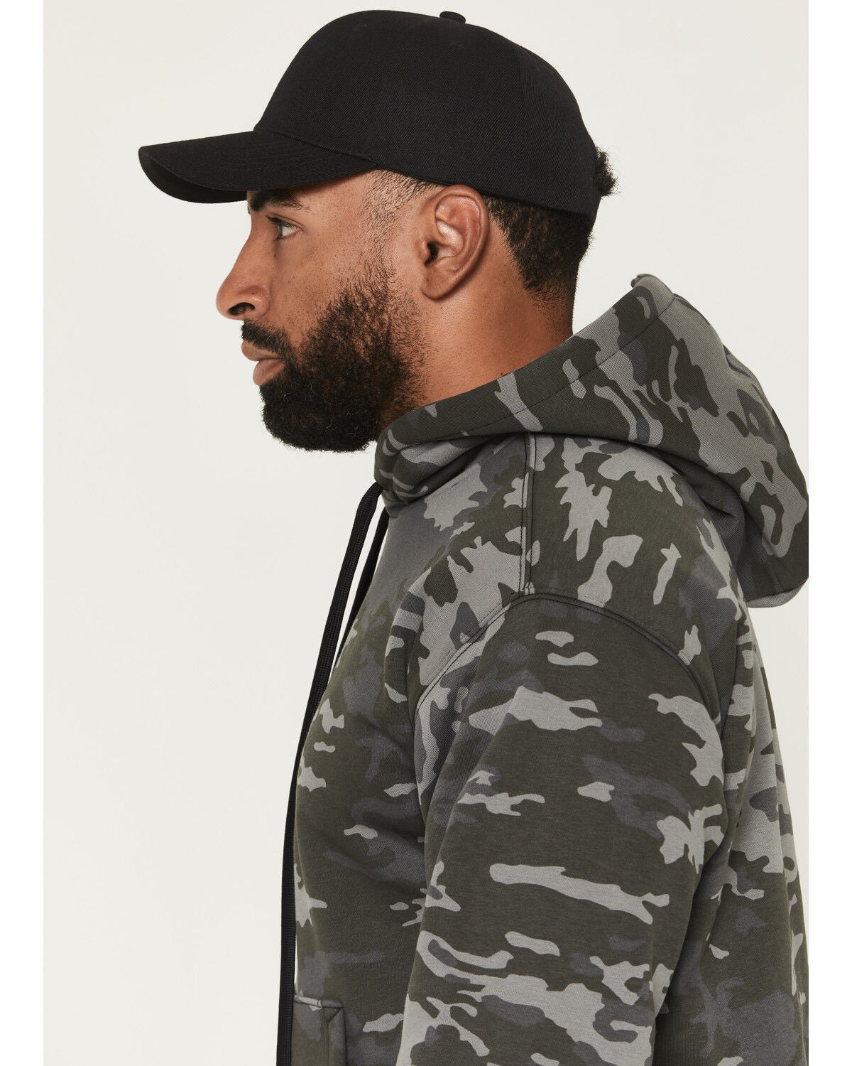 Image #2 - Lucky Brand Workwear Men's Camo Print Hooded Sweatshirt, Black, hi-res