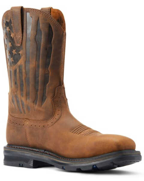 Image #1 - Ariat Men's Sierra Shock Shield Western Boots - Steel Toe, Brown, hi-res
