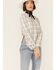 Image #1 - Shyanne Women's Ivory Plaid Shirt Tail Tunic Top, , hi-res
