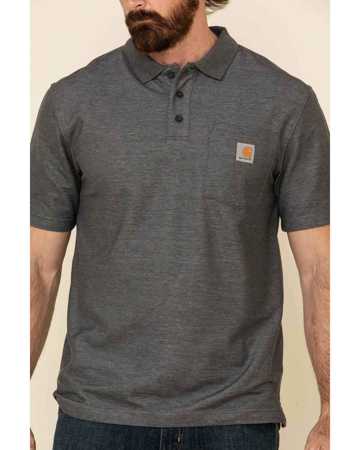 grey work polo shirt