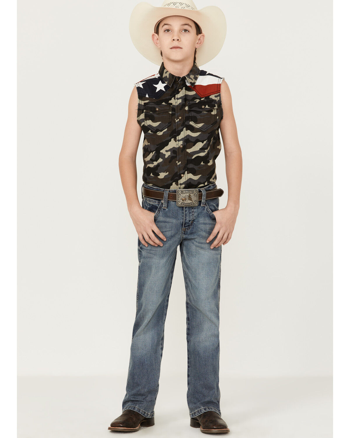Image #2 - Cody James Boys' Camo Print Sleeveless Bubba Shirt, , hi-res