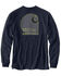Carhartt Men's Loose Fit Heavyweight Long-Sleeve Pocket Graphic T-Shirt , Navy, hi-res