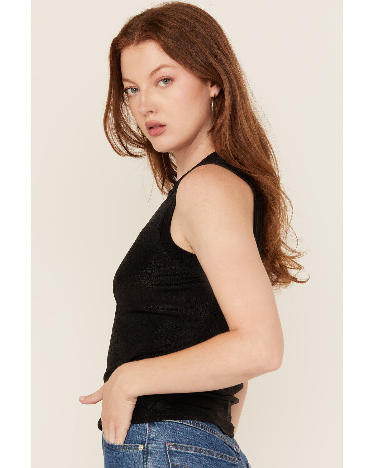Image #2 - Revel Women's Shimmer Tank Top, Black, hi-res