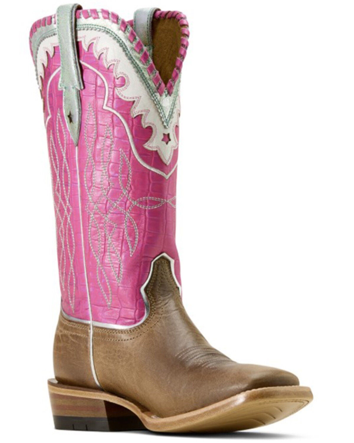 Image #1 - Ariat Women's Riata Western Boots - Square Toe, Pink, hi-res