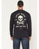 Image #2 - Ariat Men's FR Air Skull Long Sleeve Graphic Work Shirt, Black, hi-res