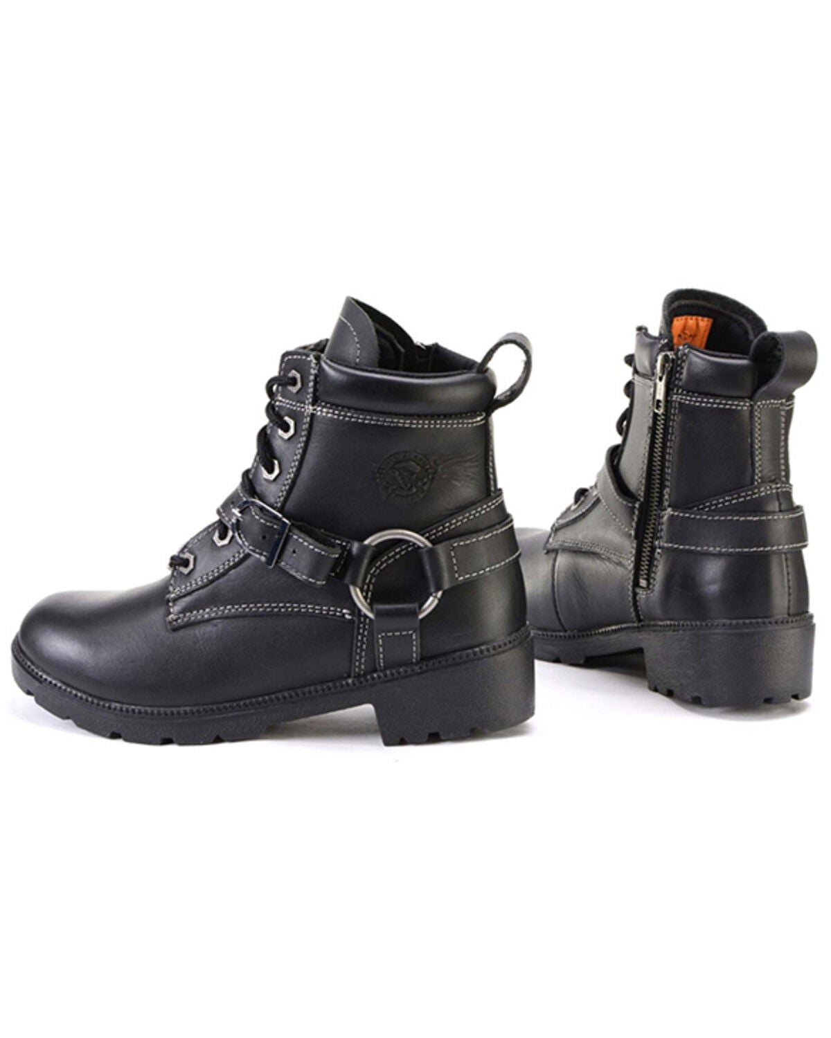 Image #3 - Milwaukee Leather Women's 7" Lace-To-Toe Harness Motorcycle Boots - Round Toe, Black, hi-res