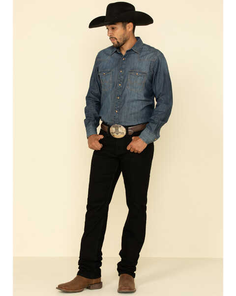 Image #1 - Cody James Men's Night Rider Black Wash Slim Straight Stretch Denim Jeans , Black, hi-res