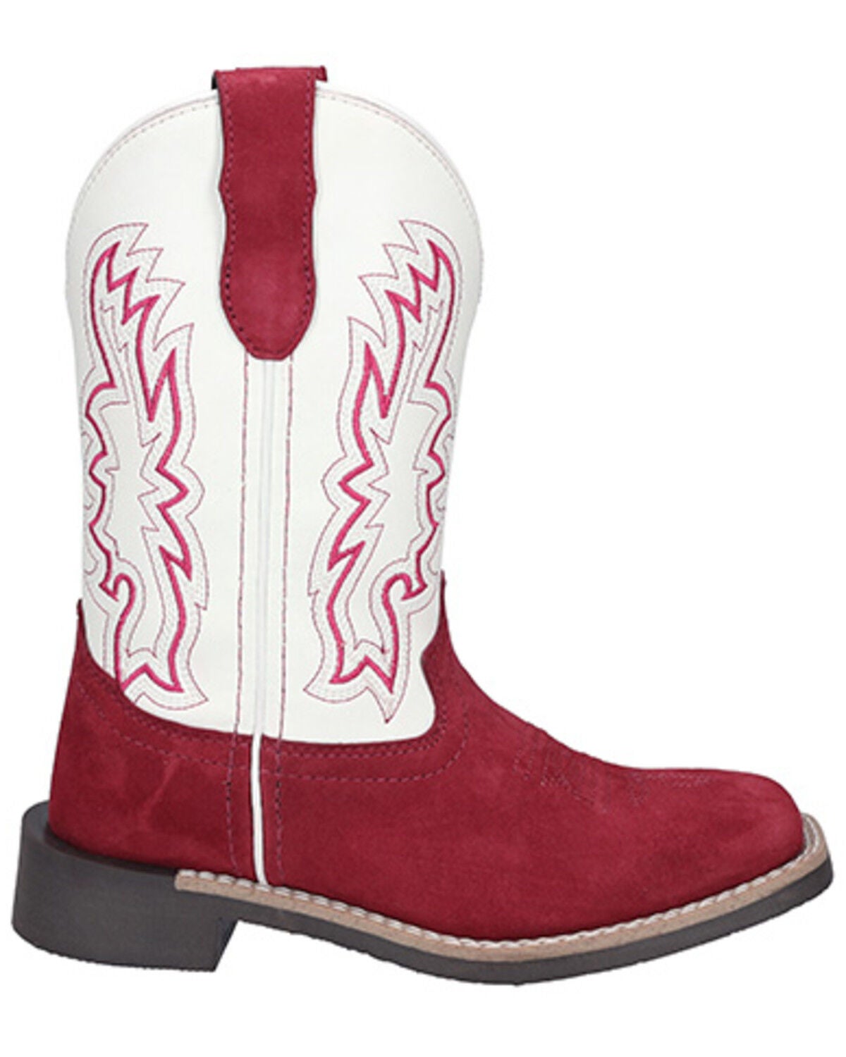Image #2 - Smoky Mountain Girls' Cassidy Western Boots - Broad Square Toe, Red, hi-res