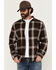 Image #1 - Brothers and Sons Men's Hatch Plaid Print Long Sleeve Button-Down Stretch Western Shirt, Brown, hi-res