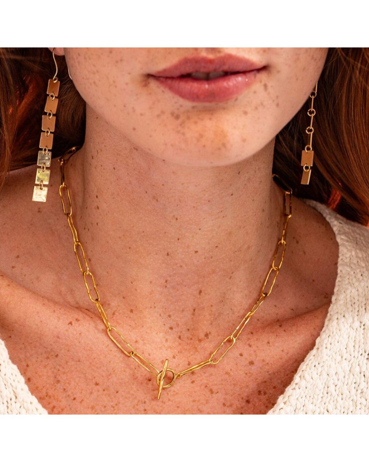 Image #2 - Ink + Alloy Women's Rachel 18K Paperclip Chain Necklace, Multi, hi-res