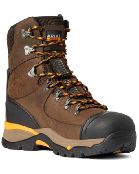 Ariat Men's Endeavor 8" H20 Full-Grain Work Boot - Composite Toe , Brown, hi-res