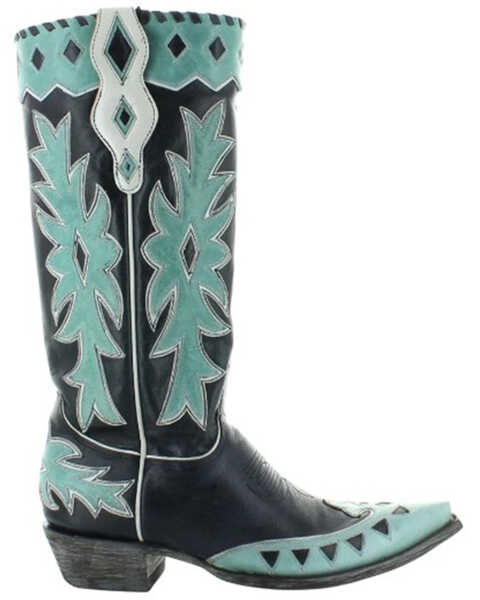 Image #2 - Old Gringo Women's Miles City Western Boots - Snip Toe, Black/blue, hi-res
