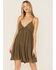 Wishlist Women's Tie Back Tiered Dress, Olive, hi-res