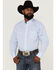 Image #1 - Resistol Men's Bell Solid Long Sleeve Button Down Western Shirt, Light Blue, hi-res