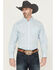 Image #1 - Ariat Men's Cillian Geo Print Long Sleeve Button-Down Western Shirt, Light Blue, hi-res