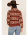 RANK 45 Women's Southwestern Striped Hoodie, Rust Copper, hi-res