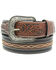 Cody James Men's Center Stitched With Tooled Billets Belt, Black/tan, hi-res