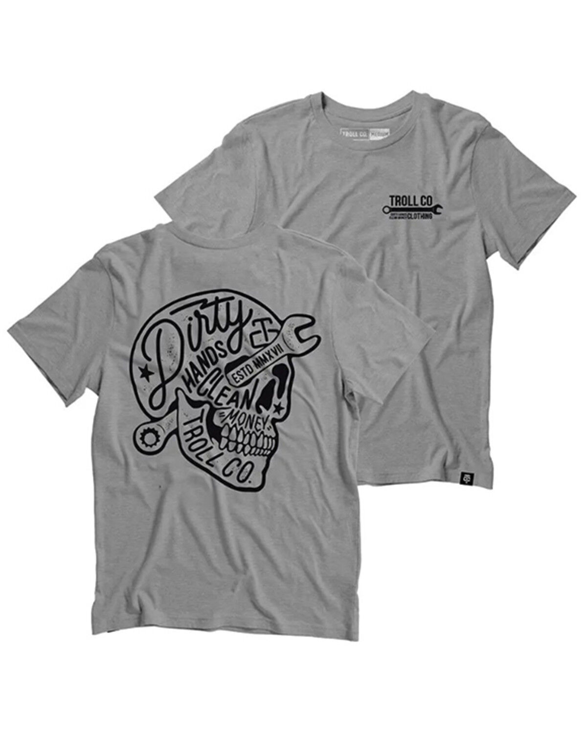 Image #1 - Troll Co Men's Molten Short Sleeve Graphic T-Shirt, Heather Grey, hi-res