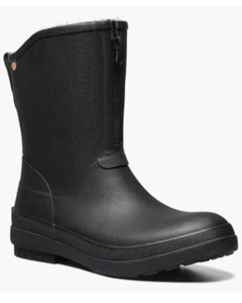 Bogs Women's Amanda II Zipper Rain Work Boots - Round Toe, Black, hi-res