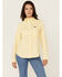 Image #1 - Wrangler Retro Women's Solid Long Sleeve Snap Western Shirt, Yellow, hi-res