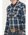 Image #3 - Ariat Men's Huntleigh Retro Plaid Print Long Sleeve Snap Western Flannel Shirt, Blue, hi-res