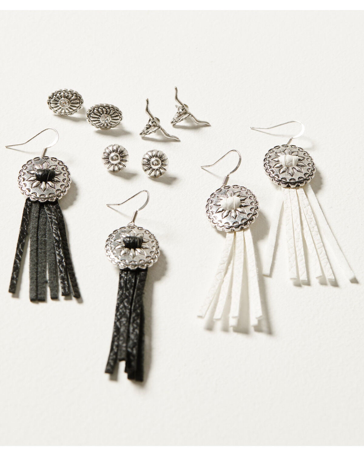 Idyllwind Women's 5-piece Silver Concho & Tassel Decatur Earrings Set, Multi, hi-res