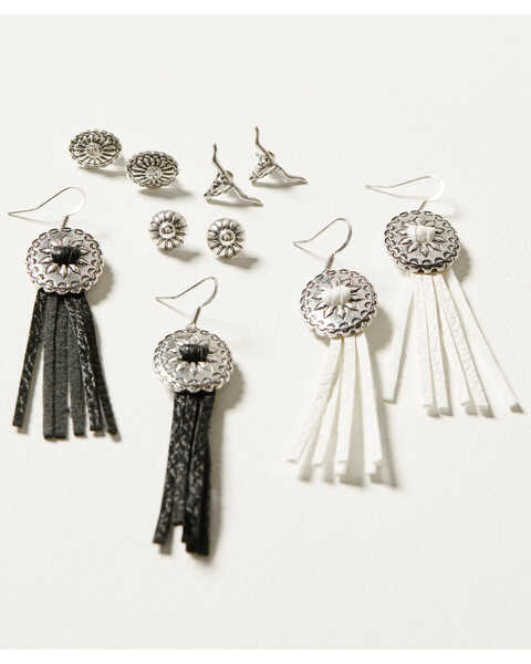 Image #1 - Idyllwind Women's 5-piece Silver Concho & Tassel Decatur Earrings Set, Multi, hi-res