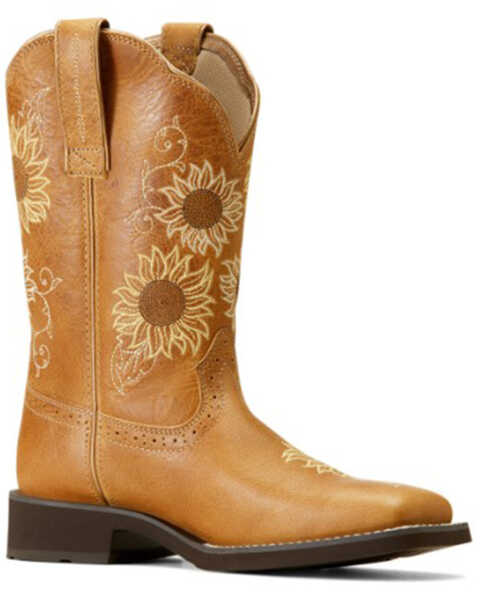 Image #1 - Ariat Women's Blossom Western Boots - Broad Square Toe , Brown, hi-res