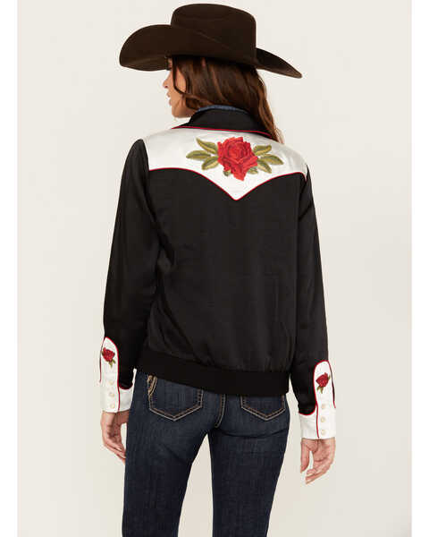 Image #4 - Ariat X Rodeo Quincy Women's Floral Bomber Jacket , Black, hi-res