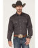 Image #1 - Resistol Men's Axcel Geo Print Long Sleeve Snap Western Shirt , Navy, hi-res
