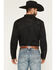 Image #4 - Scully Men's Floral Embroidered Retro Long Sleeve Snap Western Shirt, Jet Black, hi-res