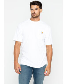 Carhartt Men's Solid Pocket Short Sleeve Work T-Shirt, White, hi-res