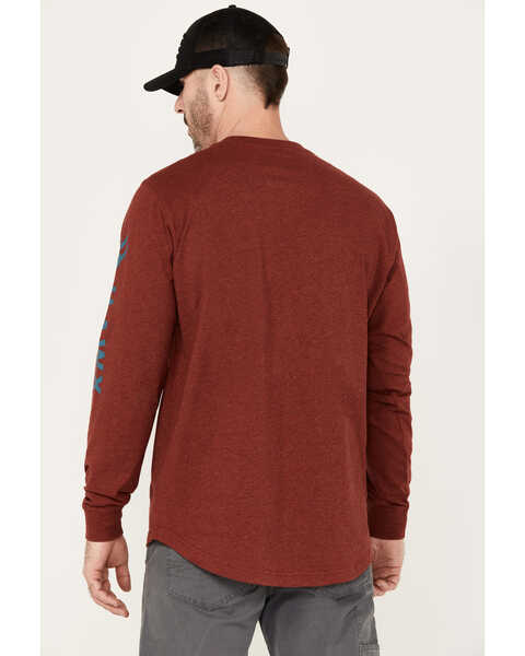 Image #4 - Hawx Men's Long Sleeve Work T-Shirt, Medium Red, hi-res