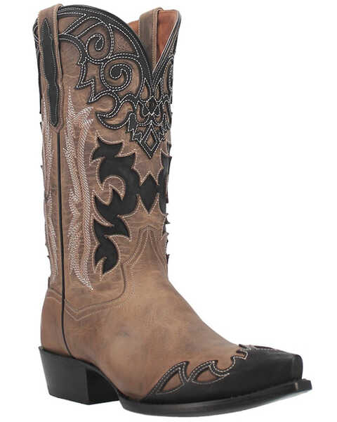 Dan Post Men's Denton All-Over Overlay Western Boots - Snip Toe , Taupe, hi-res