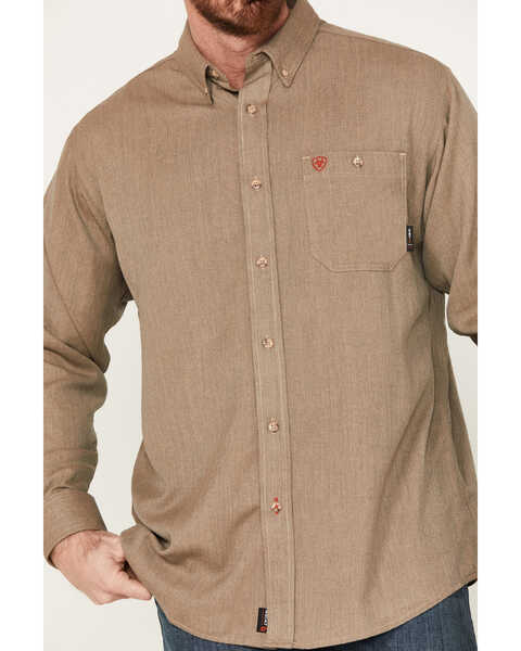 Image #3 - Ariat Men's FR Air Inherent Solid Long Sleeve Button Down Work Shirt, , hi-res