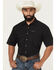 Image #1 - Cinch Men's Solid Short Sleeve Button-Down Performance Western Shirt, Black, hi-res