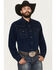Image #1 - Wrangler Retro Men's Solid Corduroy Long Sleeve Snap Western Shirt, Navy, hi-res