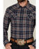 Image #3 - Cody James Men's Poker Plaid Print Long Sleeve Snap Western Shirt - Big, Navy, hi-res