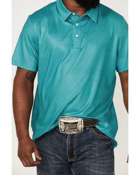 Image #3 - Panhandle Men's Performance Geo Print Short Sleeve Polo Shirt , , hi-res
